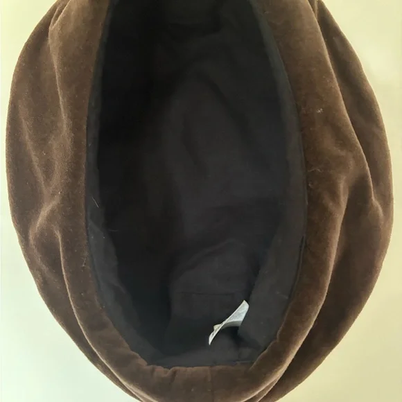 Winnie The Pooh Brown Beret Adult Hat Fall Pooh Orange Flowers 90s Embroidered - Picture 8 of 9